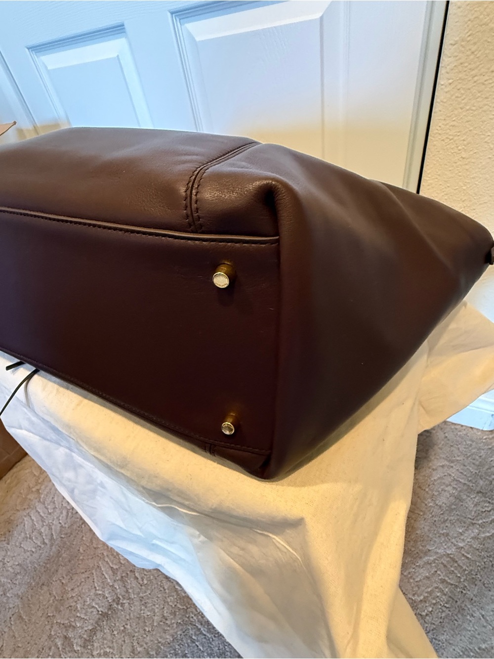 Fabrique Brera Convertible Tote Bag Large Dutch Calfskin & Suede in Mocha & Tan - Picture 9 of 16